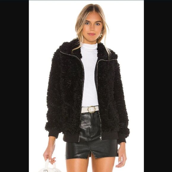 Revolve x BB Dakota Teddy Or Not Bomber Jacket in Black | Size XS - Picture 1 of 11